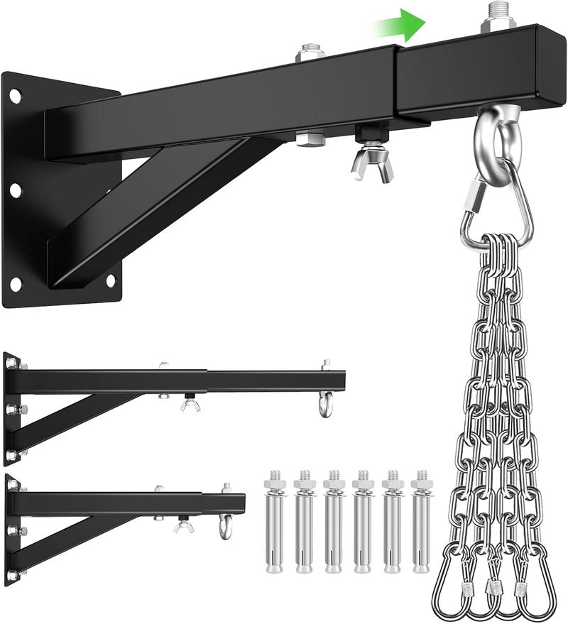 Eapele حامل حقيبة ثقيلة، حامل حائط قابل للتعديل لحقيبة الملاكمة للتدريب على الملاكمة ومواي تاي، حامل حقيبة ملاكمة قوي يتحمل 500 رطل لصالة الألعاب الرياضية المنزلية MMA، حامل حقيبة ملاكمة لتعليق الحقيبة - Image 1
